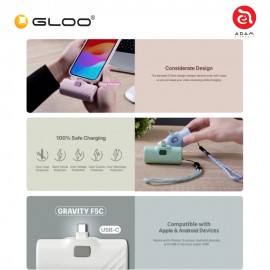 ADAM elements GRAVITY F5C USB-C Pocket Power Bank 5000mAh (Green) 840741115621