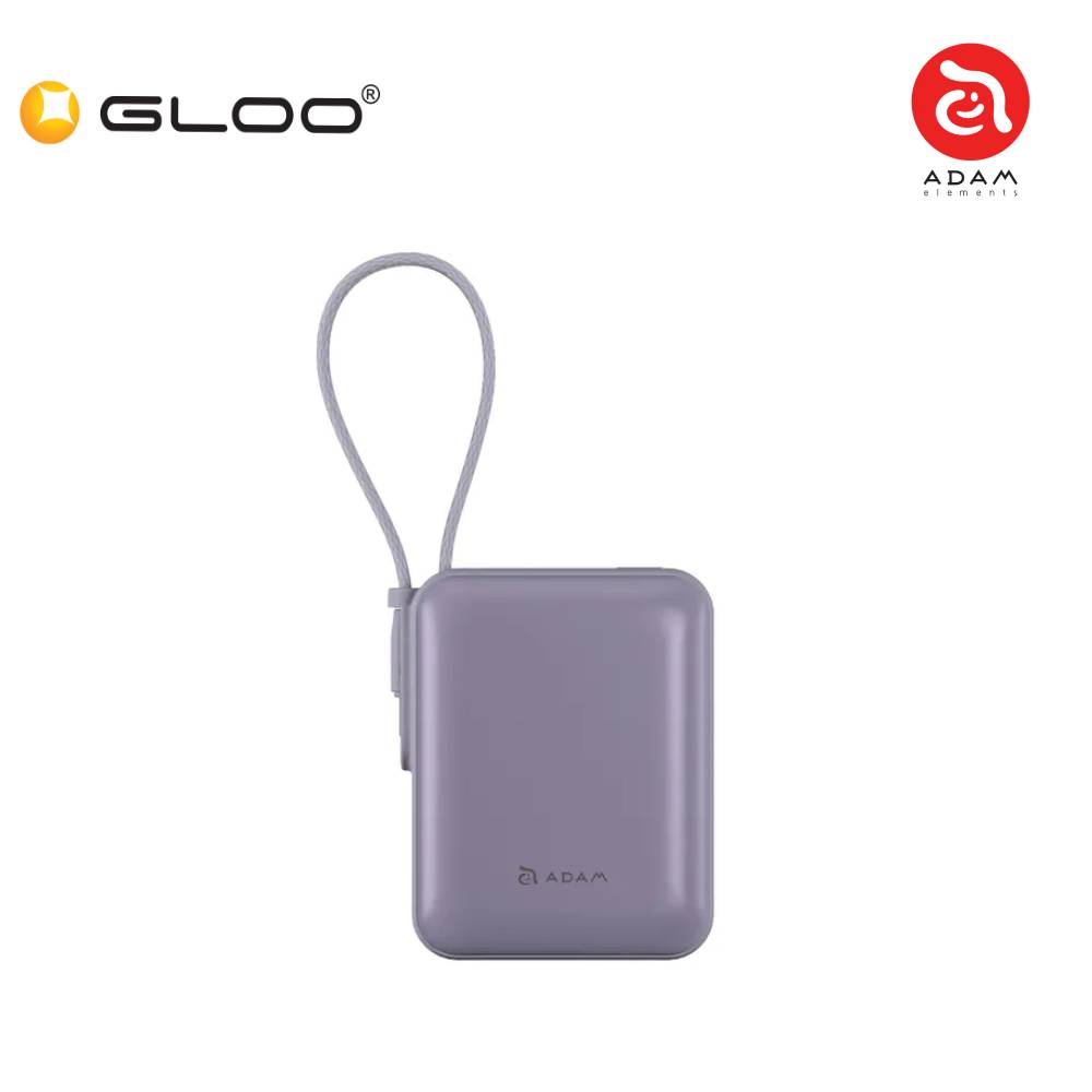 (3C Certified) ADAM elements VIONTA Q Ultra-Compact Power Bank with Built-in Cable 10000mAh-Purple APBADVTQPP 840741118219