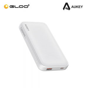 Aukey PB-Y46P Spark Go 22.5W 10K mAh Fast Charging Slim USB-C Power Bank - White 689323788590