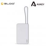 Aukey PB-Y53P 20W 10000mAh Slim Power Bank with Built-in USB C Cable - WHITE 689323789320