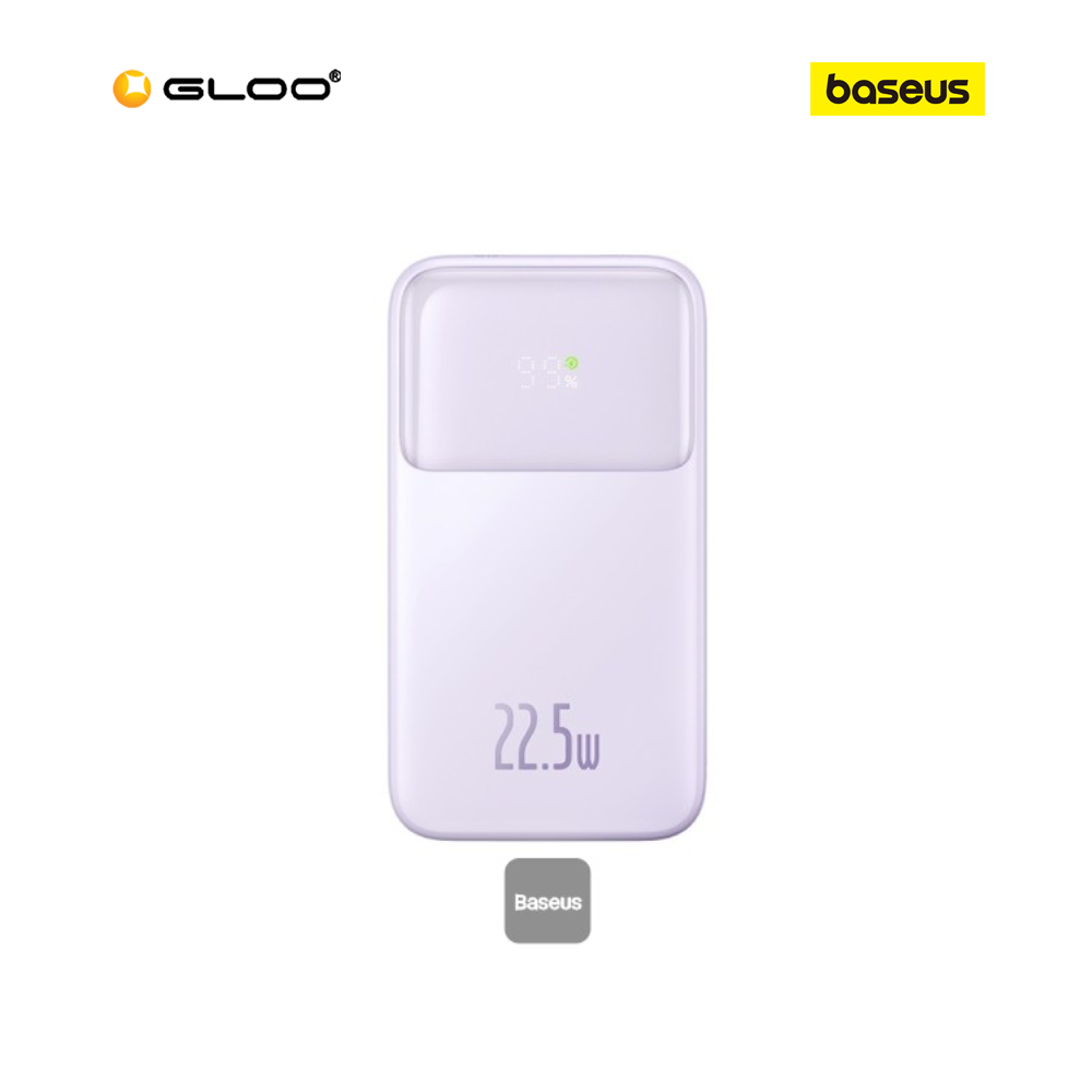 Baseus Comet Series Dual-Cable Digital Display Fast Charge Power Bank 10000mAh 22.5W Purple