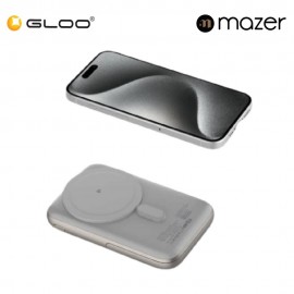 (Pre Order) Mazer MagAir17 10,000mAh Magnetic Wireless Power Bank Qi2 Certified 15W - Natural Titanium 8881304542968