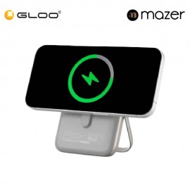 (Pre Order) Mazer MagAir17 10,000mAh Magnetic Wireless Power Bank Qi2 Certified 15W - Natural Titanium 8881304542968