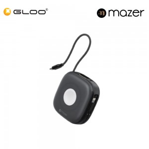 Mazer MagLink18i 10,000mAh Magnetic Wireless (Built-in USB-C+Lightning Cables) + Apple Watch Charging Power Bank - Black Grey 8881304544832