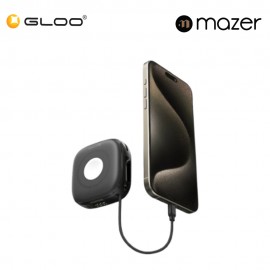 Mazer MagLink18i 10,000mAh Magnetic Wireless (Built-in USB-C+Lightning Cables) + Apple Watch Charging Power Bank - Black Grey 8881304544832