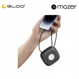 Mazer MagLink18i 10,000mAh Magnetic Wireless (Built-in USB-C+Lightning Cables) + Apple Watch Charging Power Bank - Black Grey 8881304544832