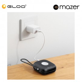 Mazer MagLink18i 10,000mAh Magnetic Wireless (Built-in USB-C+Lightning Cables) + Apple Watch Charging Power Bank - Black Grey 8881304544832