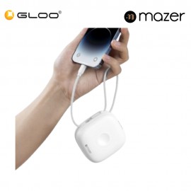 Mazer MagLink18i 10,000mAh Magnetic Wireless (Built-in USB-C+Lightning Cables) + Apple Watch Charging Power Bank - White 8881304544849