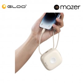 Mazer MagLink18i 10,000mAh Magnetic Wireless (Built-in USB-C+Lightning Cables) + Apple Watch Charging Power Bank - Cream 8881304544856