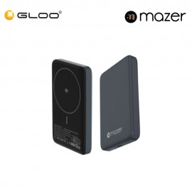 Mazer MagAir21 10,000mAh Ultra Slim Magnetic Wireless Power Bank Qi2 Certified 15W - Grey 8881304544993