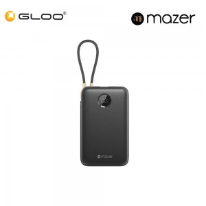 Mazer PowerCharge Link 10V2 10,000mAh PD20W (Built-in USB C Cable) Power Bank - Black 8881304545150
