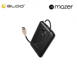 Mazer PowerCharge Link 10V2 10,000mAh PD20W (Built-in USB C Cable) Power Bank - Black 8881304545150