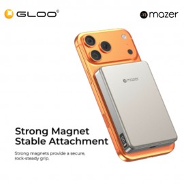 (3C Certified) Mazer MagAir31 10000mAh Magnetic Wireless PowerBank - Natural Titanium 8881304545853