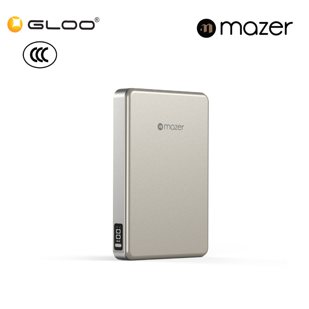 (3C Certified) Mazer MagAir31 10000mAh Magnetic Wireless PowerBank - Natural Titanium 8881304545853