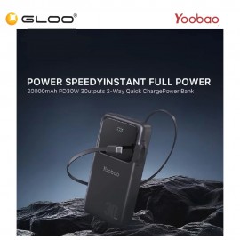 Yoobao Q22 Pro 30W PD Fast Charge 20000mAh Powerbank - Black 6937135029016