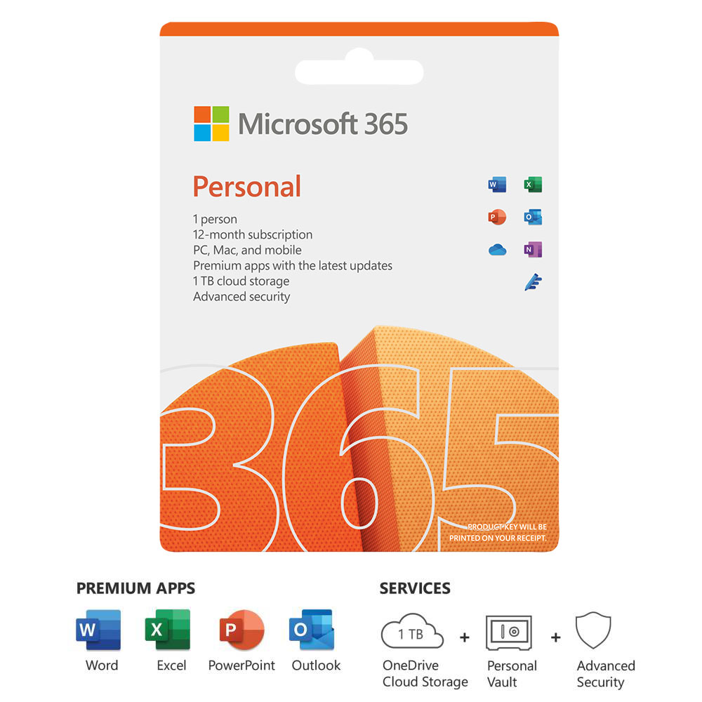 Microsoft Office 365 Personal (ESD) 12 Month Pocket Card - QQ2-00003