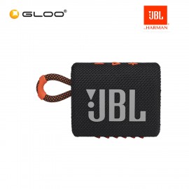 JBL Go 3 Portable Waterproof Speaker – Black and Orange (050036377966)