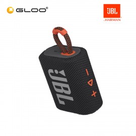 JBL Go 3 Portable Waterproof Speaker – Black and Orange (050036377966)