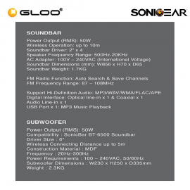 Sonic Gear BT6500 Bluetooth Speaker With Subwoofer (8886411910471)