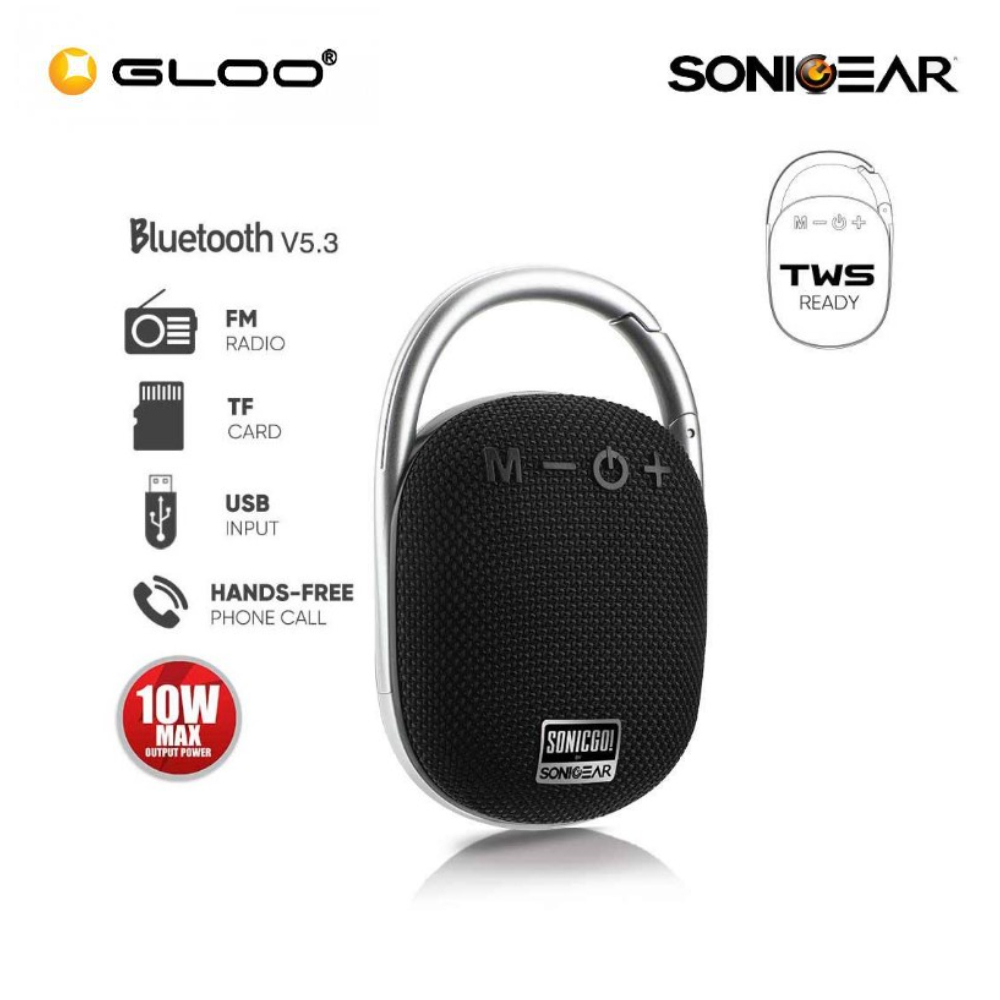 SonicGear SONICGO! Clipz - Black 8886411910235