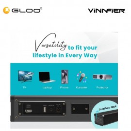 Vinnfier Hyperbar 505 BTRW Wireless Soundbar with Wireless Sub Woofer