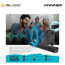 Vinnfier Hyperbar 505 BTRW Wireless Soundbar with Wireless Sub Woofer