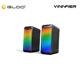 Vinnfier ICON 909BT USB Speaker with 7 Modes LED Light Aux Line In  9555637203733