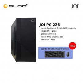 JOI PC 226 (Pentium G6400/4GB RAM/256GB SSD/W10Pro) Free Combo Wired USB Keyboard+Mouse