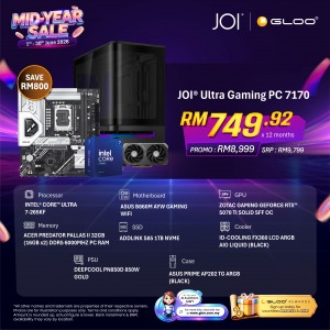 JOI Gaming PC 7170 (INTEL ULTRA 7-265KF/32GB RAM/1TB SSD/RTX 5070 Ti/DOS)