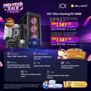 JOI Gaming PC 9490 (INTEL ULTRA 9-285K32GB RAM/1TB SSD/RTX 5080)