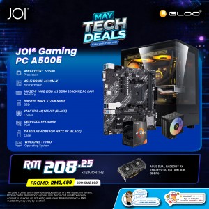 JOI Gaming PC A5005 (AMD RYZEN 5 5500/16GB RAM/512GB SSD/RX 7600/W11P)