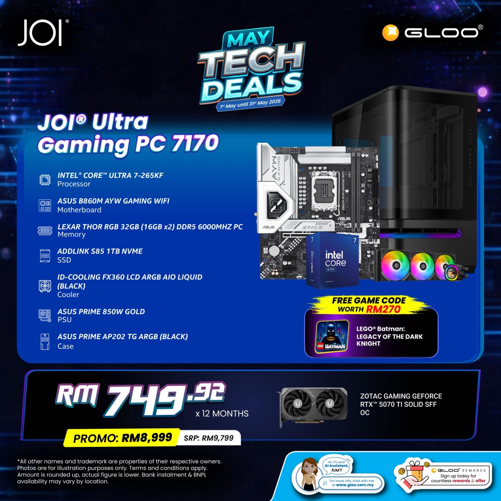 JOI Gaming Ultra PC 9490 (Intel® Core™ Ultra 9-285K-32GB RAM-2TB SSD-RTX5080-DOS)