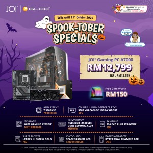 JOI Gaming PC A7000 (AMD Ryzen 7 9800X3D/32GB RAM/1TB SSD/RTX5080/DOS)