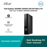 Dell Optiplex 3000MC-I5508G-256-W11 Micro PC (i5-12500T,8GB,256GB SSD,Integrated,Kb+Ms,W11Pro,3Y)