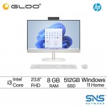 HP 24-cr0145d AIO Desktop PC (Intel Core i3-1315U | 23.8" FHD | 8GB RAM | 512GB SSD | Integrated Graphics | Windows 11 Home | Preinstalled with Microsoft Office Home and Student + Microsoft 365 Basic)