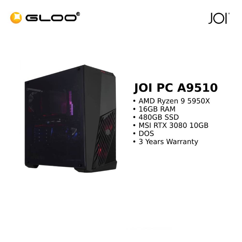JOI PC A9510 (Ryzen 9 5950X/16GB/480GB SSD/RTX 3080 10GB/DOS)