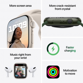 Apple Watch Series 7 GPS, 41mm Green Aluminium Case with Clover Sport Band MKN03ZP/A