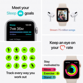 [2021] Apple Watch Nike SE GPS, 44mm Space Grey Aluminium Case with Anthracite/Black Nike Sport Band
