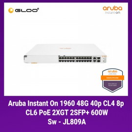 Aruba Instant On 1960 48G 40p CL4 8p CL6 PoE 2XGT 2SFP+ 600W Switch - JL809A