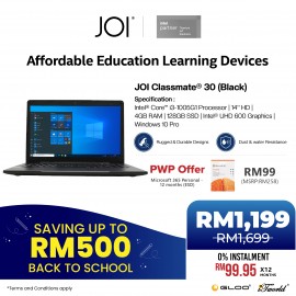 JOI Classmate 30 Black(i3-1005G1, 4GB, 256GB SSD, Intel UHD Graphics 600, 14" HD,W10Pro) FREE JOI Backpack