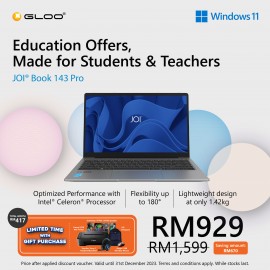 JOI Book 143 Pro (N4120,4GB,128GB eMMC,Integrated,14”,W11Pro) + Backpack