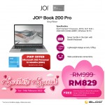 JOI Book 200 Pro (Pentium J3710,4GB,64GB,13.5”,W10Pro,SIL)  + Free 256GB SSD + JOI Backpack Black