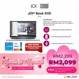 JOI Book 5115 (i5-1135G7/8GB/512GB SSD/W10H/15.6"/Non-Touch/Gray) Free JOI Backpack