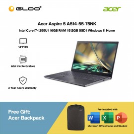 [Pre-order] Acer Aspire 5 A514-55-75NK Laptop (i7-1255U,16GB,512GB SSD,Intel Iris Xe,H&S,14”FHD,W11H,Gold) [ETA:3-5 working days]