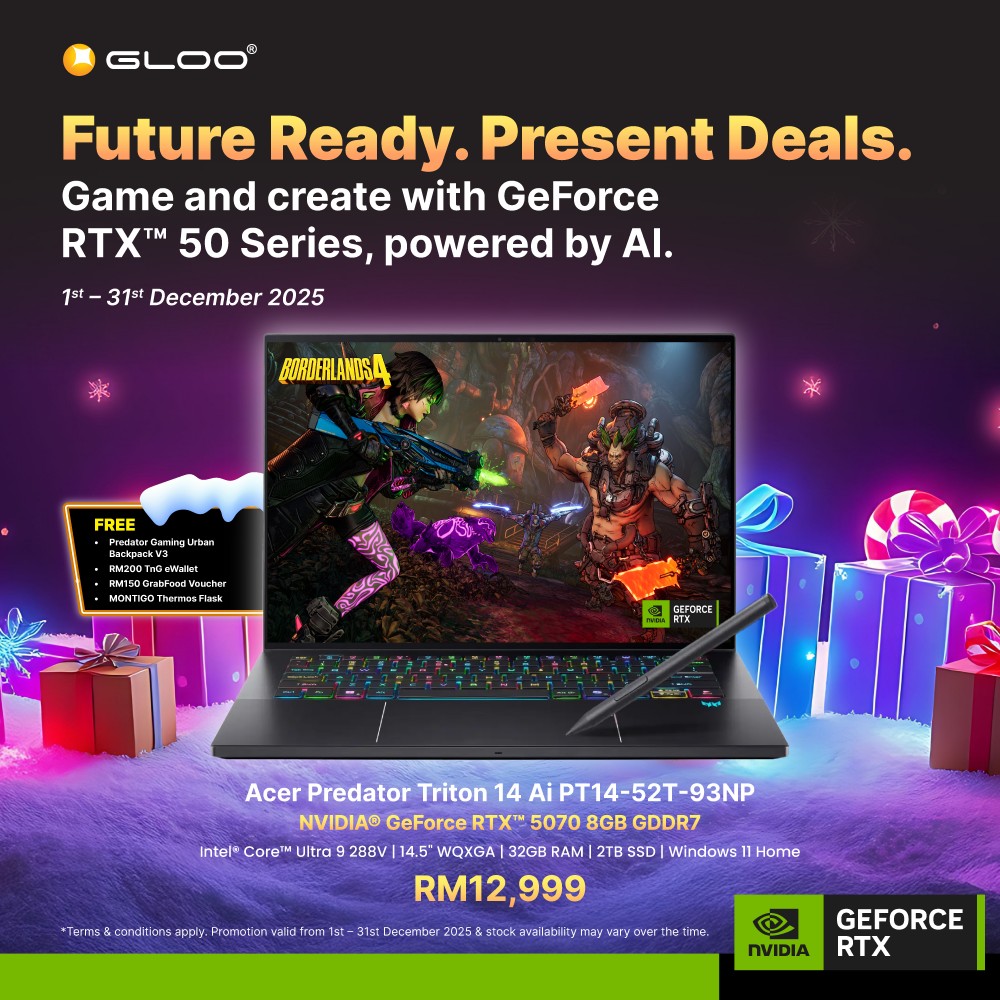 Acer Predator Triton 14 Ai PT14-52T-93NP Gaming Laptop (NVIDIA® GeForce RTX™ 5070 | Intel Core Ultra 9 288V | 14.5” WQXGA+ Touch | 32GB RAM | 2TB SSD | Windows 11 Home | Microsoft Office Home 2024 + Microsoft 365 Basic)