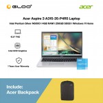 [Ready stock] Acer Aspire 3 A315-35-P4R5 Laptop (N6000,4GB,256GB SSD,Intel UHD Graphics,15.6"FHD,W11H,Silver)
