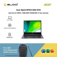 [Intel EVO] [Pre-order] Acer Spin5 SP513-55N-517D Touch Laptop (i5-1135G7,8GB,512GB SSD,Intel Iris Xe,H&S,13.5"QHD Touch,W11H,Grey) [ ETA: 3-5 Working Days]