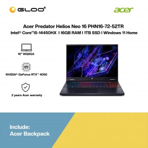 Acer Predator Helios Neo 16 PHN16-72-52TR Gaming Laptop (NVIDIA® GeForce RTX™ 4050 | C i5-14450HX | 16" | 16GB RAM | 1TB SSD | Windows 11 Home)