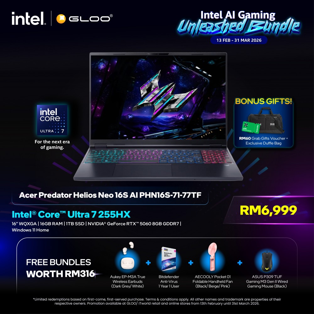 Acer Predator Helios Neo 16S Ai PHN16S-71-77TF Gaming Laptop (NVIDIA® GeForce RTX™ 5060 | CU 7-255HX | 16”WQXGA OLED | 16GB RAM | 1TB SSD | Windows 11 Home | Office Home + M365)