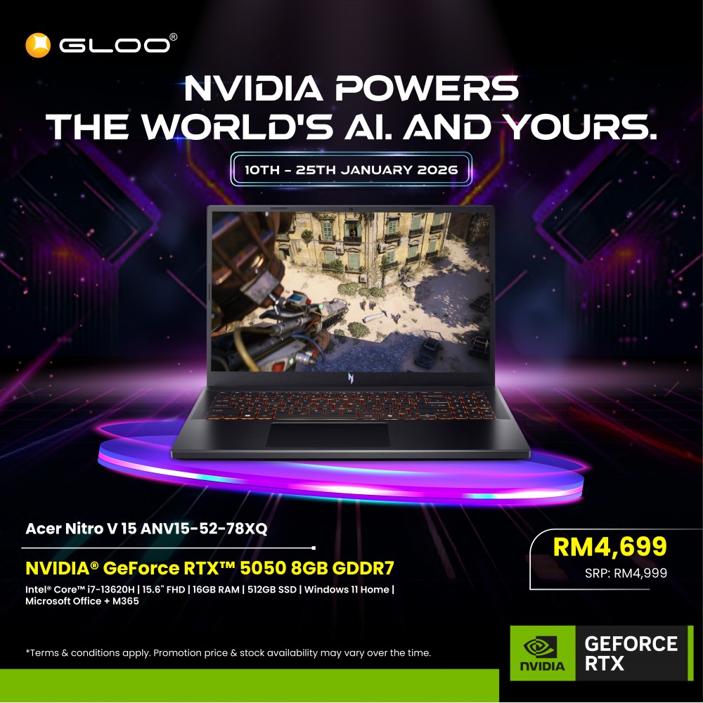 Acer Nitro V15 ANV15-52-78XQ Gaming Laptop (NVIDIA® GeForce RTX™ 5050 | C i7-13620H | 15.6" FHD | 16GB RAM | 512GB SSD | Windows 11 Home | Office Home + M365)